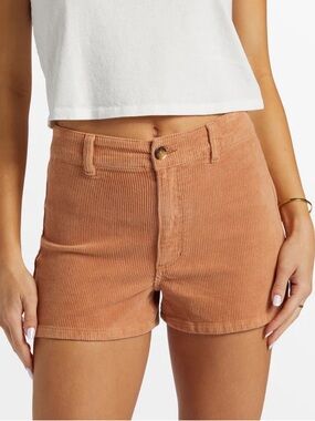 Billabong High Waist Corduroy Shorts in Light Brown